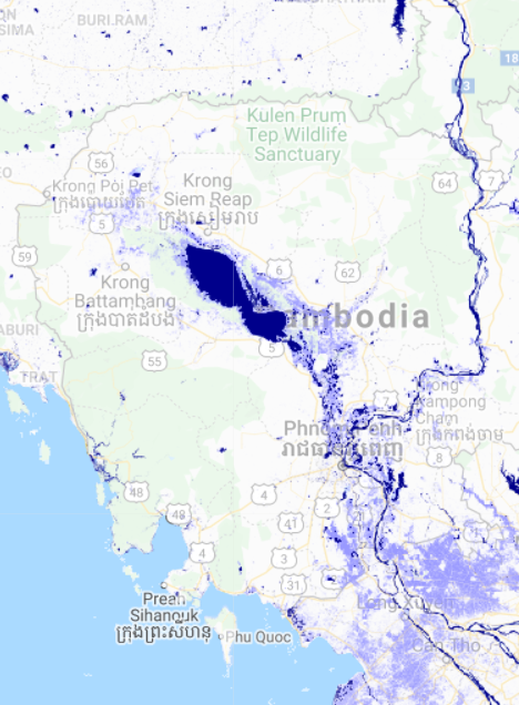 Interactive map of flood-prone areas